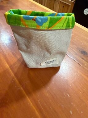 Loccitane burlap bucket